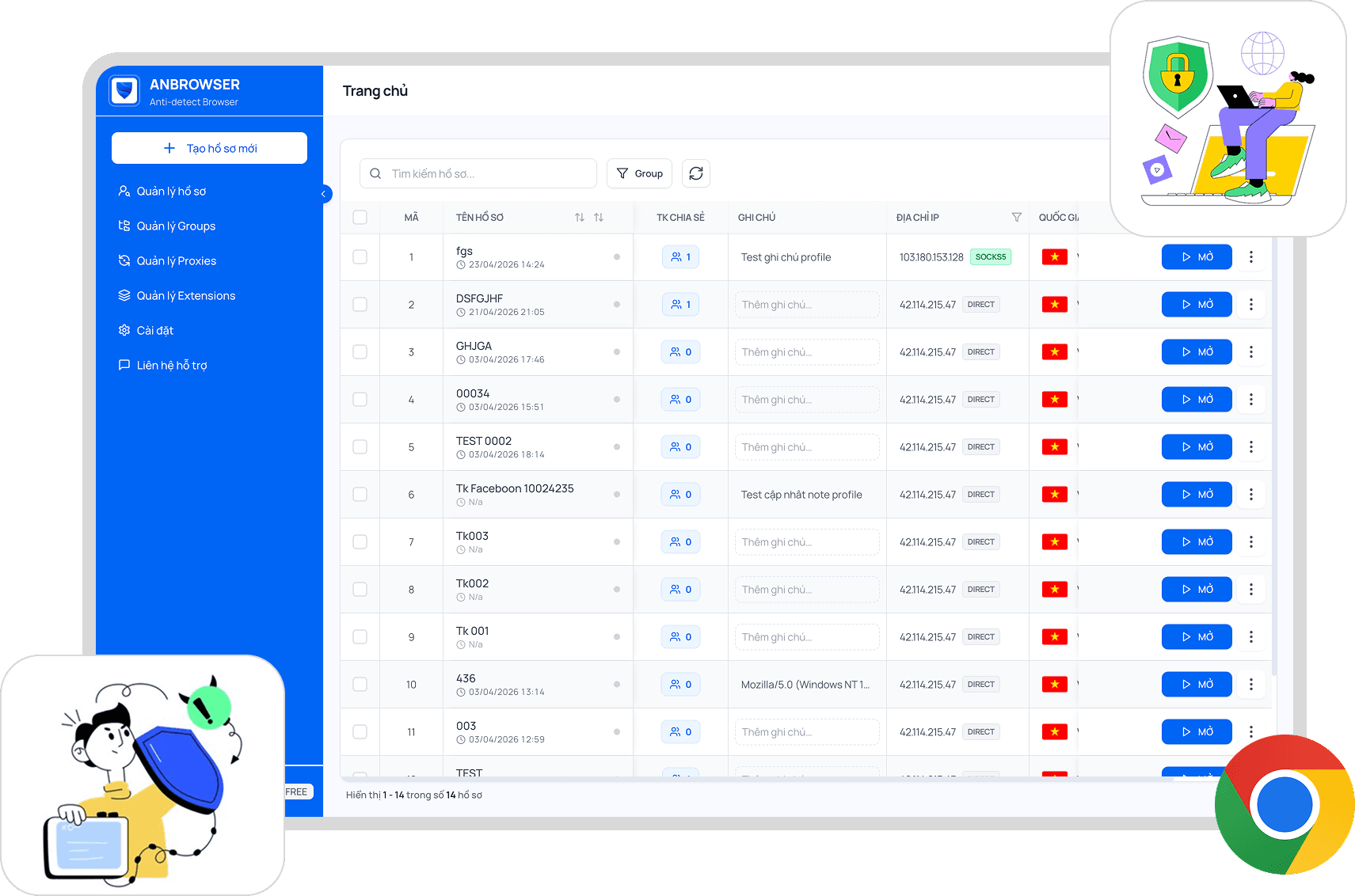 AnBrowser dashboard preview